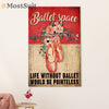 Dancing Ballet Canvas Wall Art Prints | Ballet Space | Home Décor Gift for Ballet Dancer Ballerinas