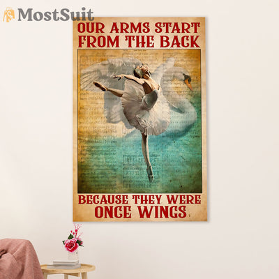 Dancing Ballet Canvas Wall Art Prints | Our Arms Start | Home Décor Gift for Ballet Dancer Ballerinas