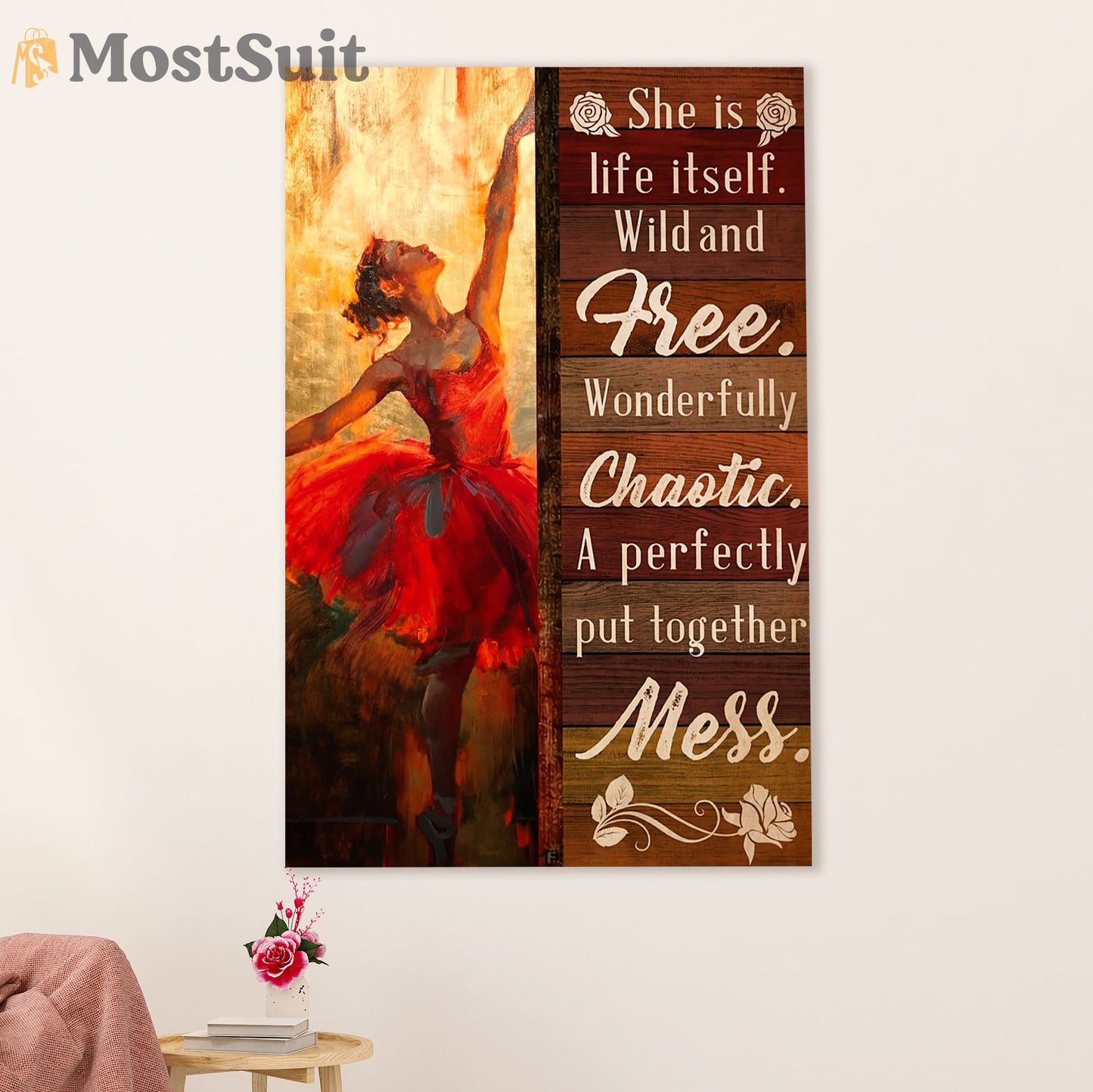 Dancing Ballet Canvas Wall Art Prints | Wild and Free | Home Décor Gift for Ballet Dancer Ballerinas