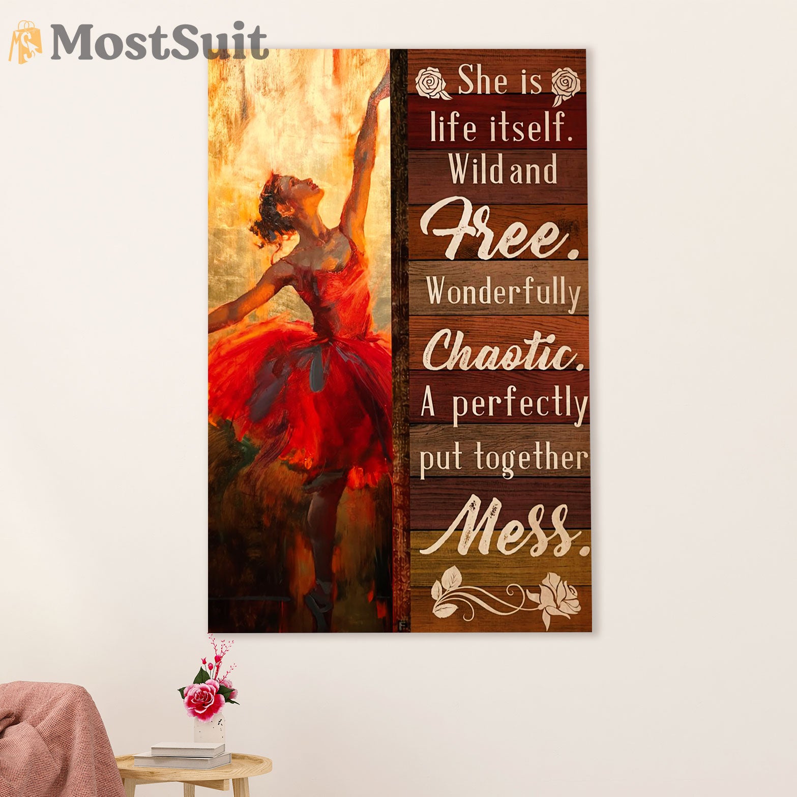 Dancing Ballet Canvas Wall Art Prints | Wild and Free | Home Décor Gift for Ballet Dancer Ballerinas