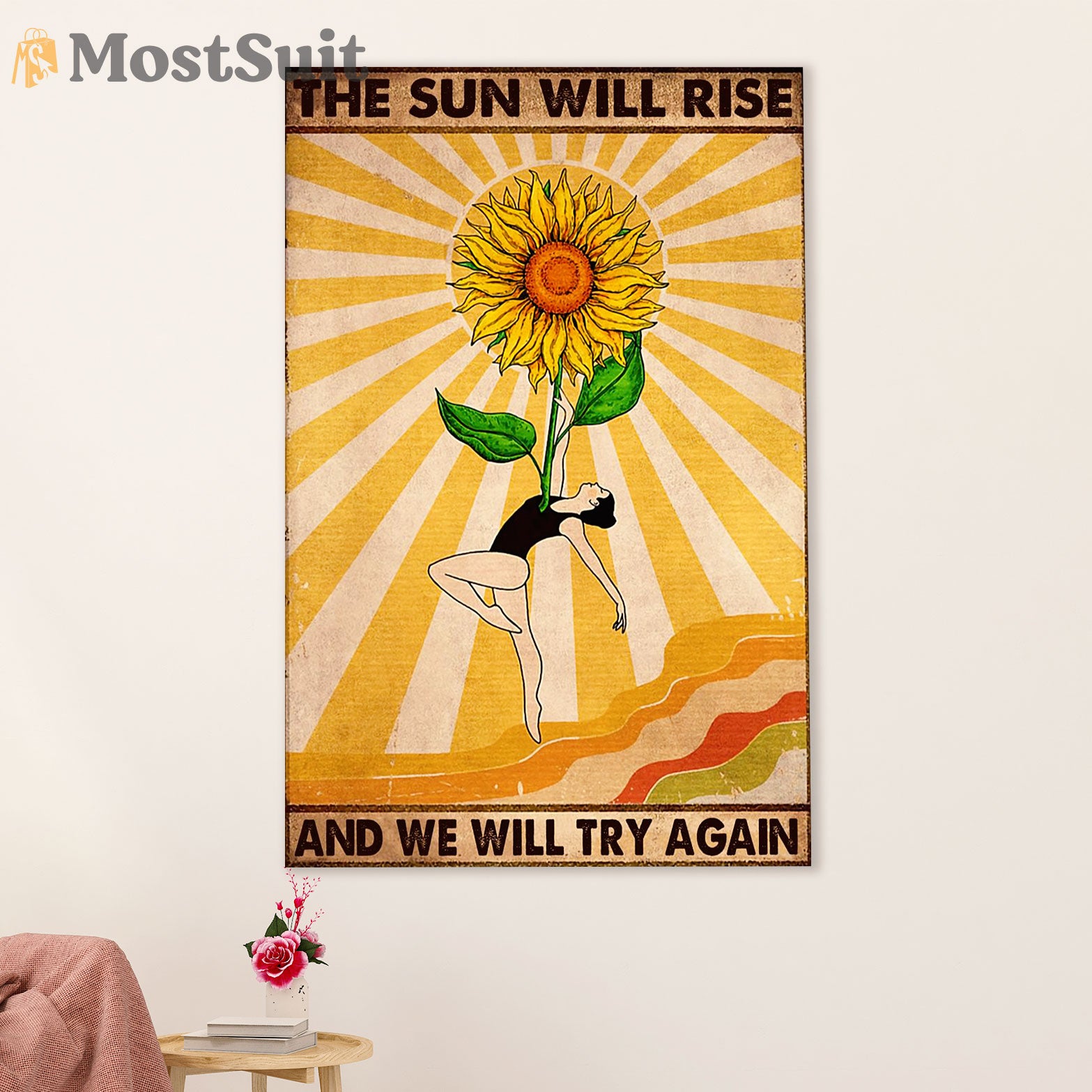 Dancing Ballet Canvas Wall Art Prints | The Sun Will Rise | Home Décor Gift for Ballet Dancer Ballerinas