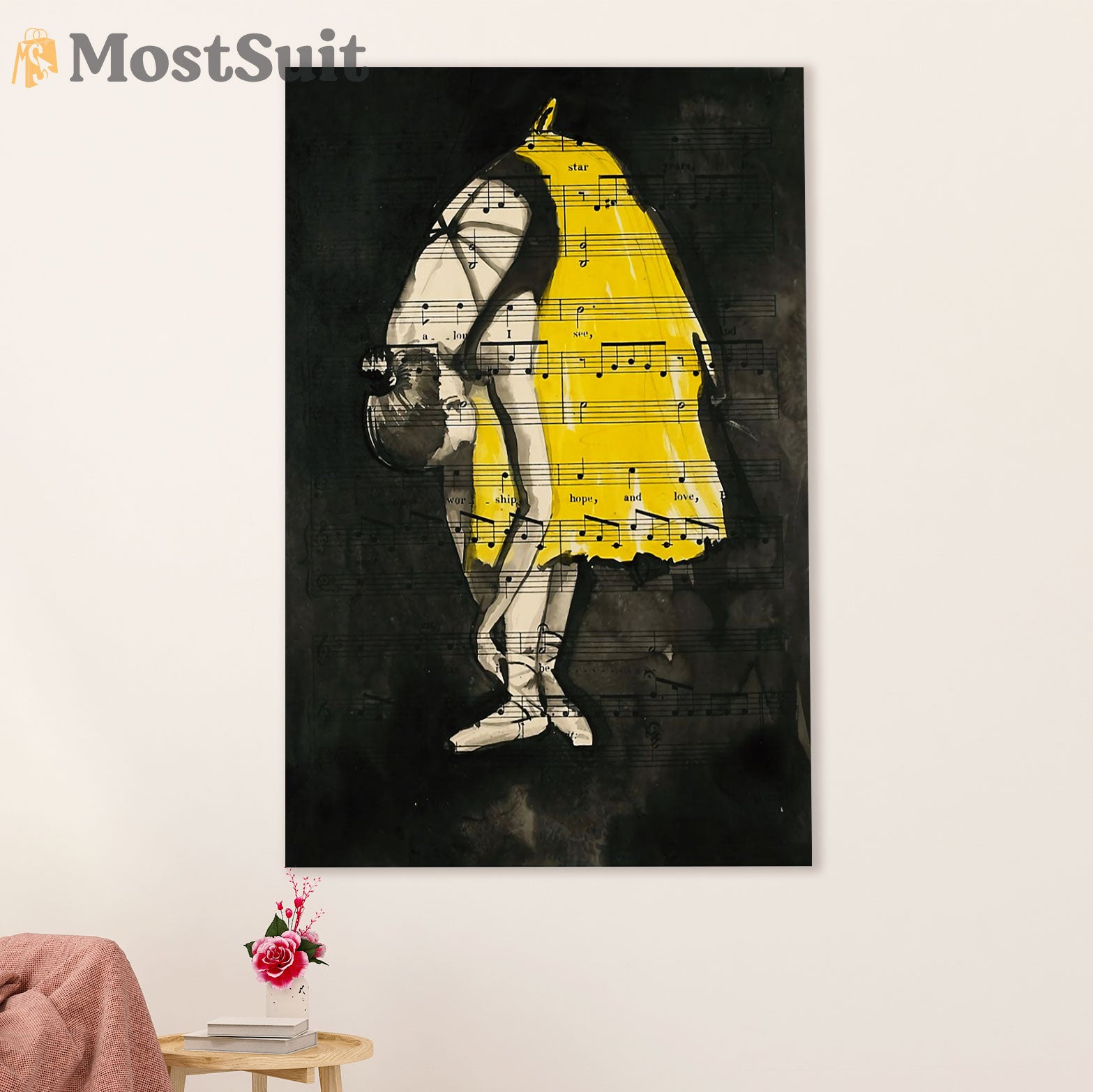 Dancing Ballet Canvas Wall Art Prints | Ballet Girl Lyrics | Home Décor Gift for Ballet Dancer Ballerinas