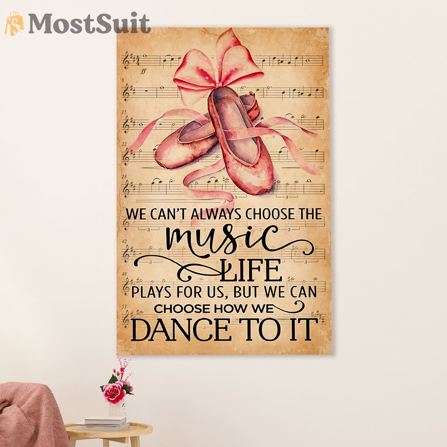 Dancing Ballet Canvas Wall Art Prints | Dance To It | Home Décor Gift for Ballet Dancer Ballerinas