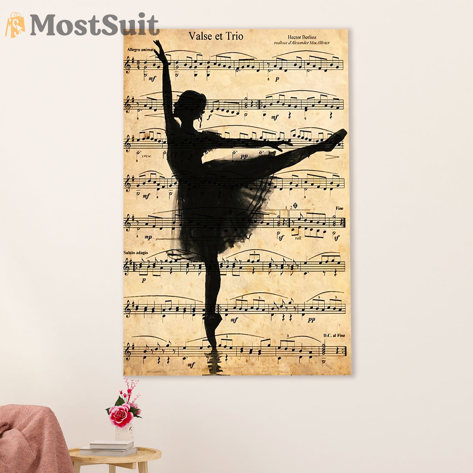 Dancing Ballet Canvas Wall Art Prints | Ballet Girl & Valse Trio | Home Décor Gift for Ballet Dancer Ballerinas