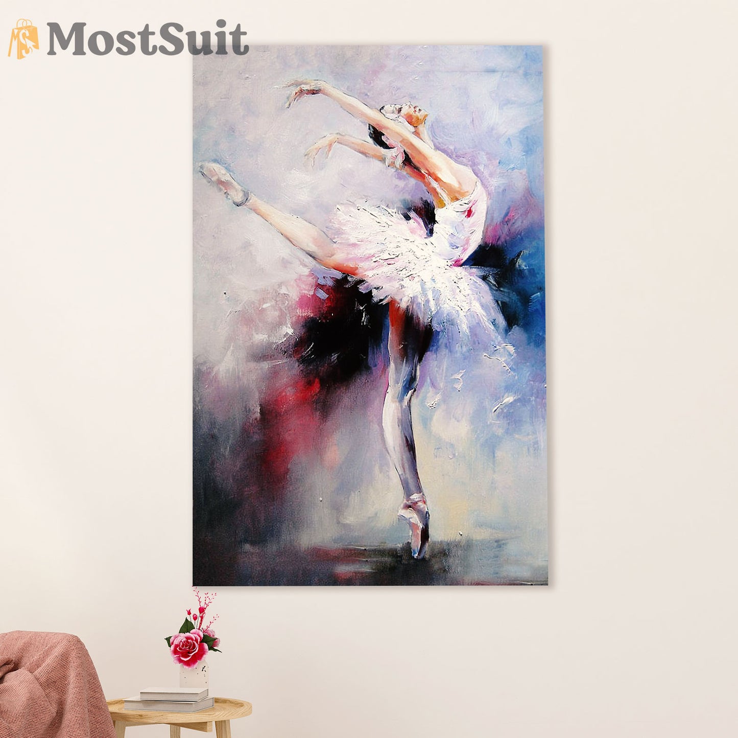 Dancing Ballet Canvas Wall Art Prints | Ballet Girl Art | Home Décor Gift for Ballet Dancer Ballerinas