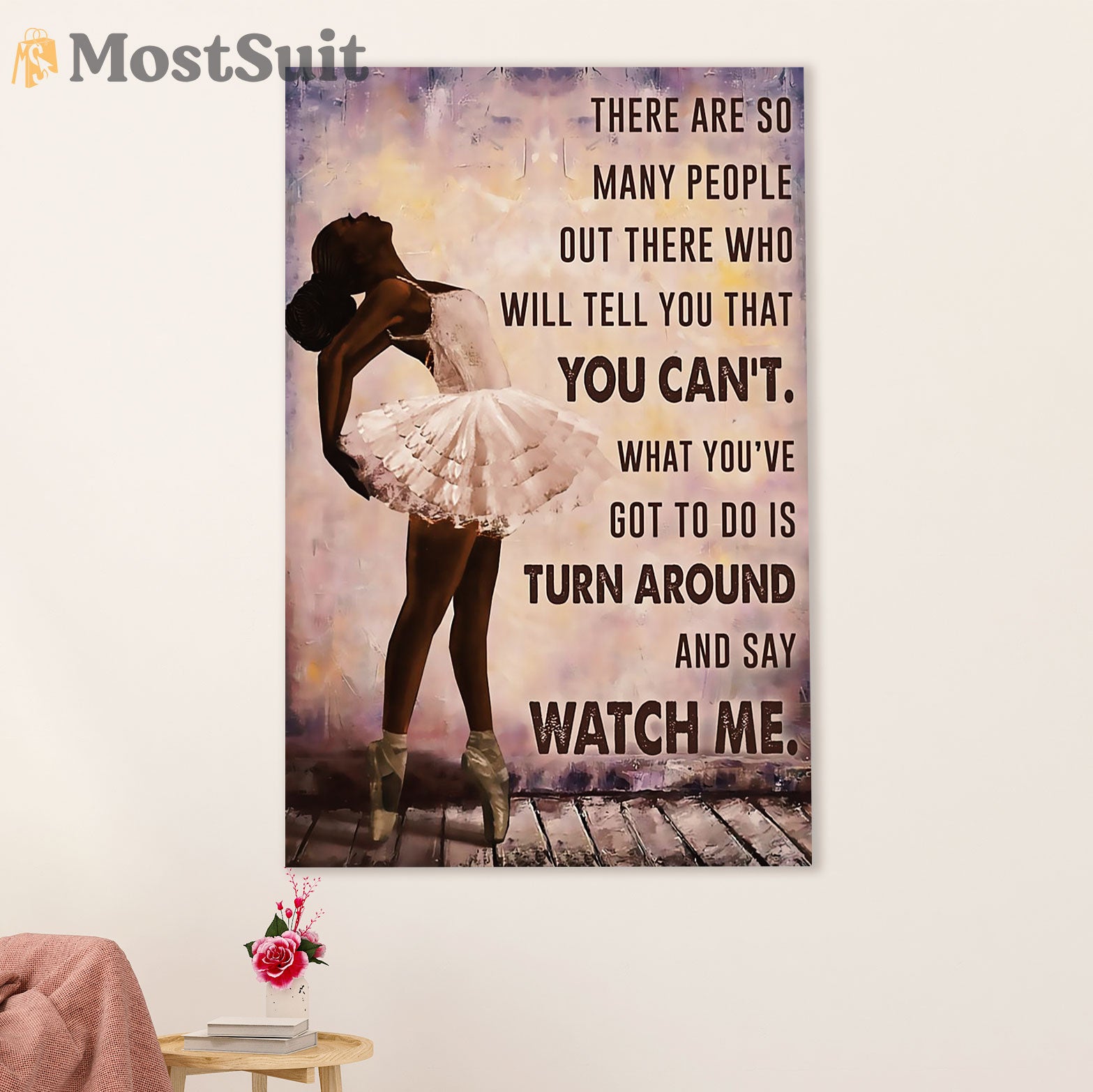 Dancing Ballet Canvas Wall Art Prints | Turn Around | Home Décor Gift for Ballet Dancer Ballerinas