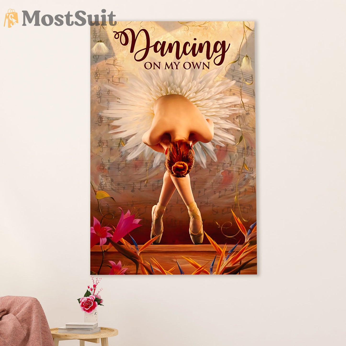 Dancing Ballet Canvas Wall Art Prints | Dancing On My Own | Home Décor Gift for Ballet Dancer Ballerinas