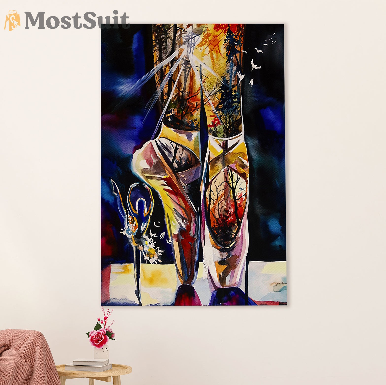 Dancing Ballet Canvas Wall Art Prints | Ballerinas Painting | Home Décor Gift for Ballet Dancer Ballerinas