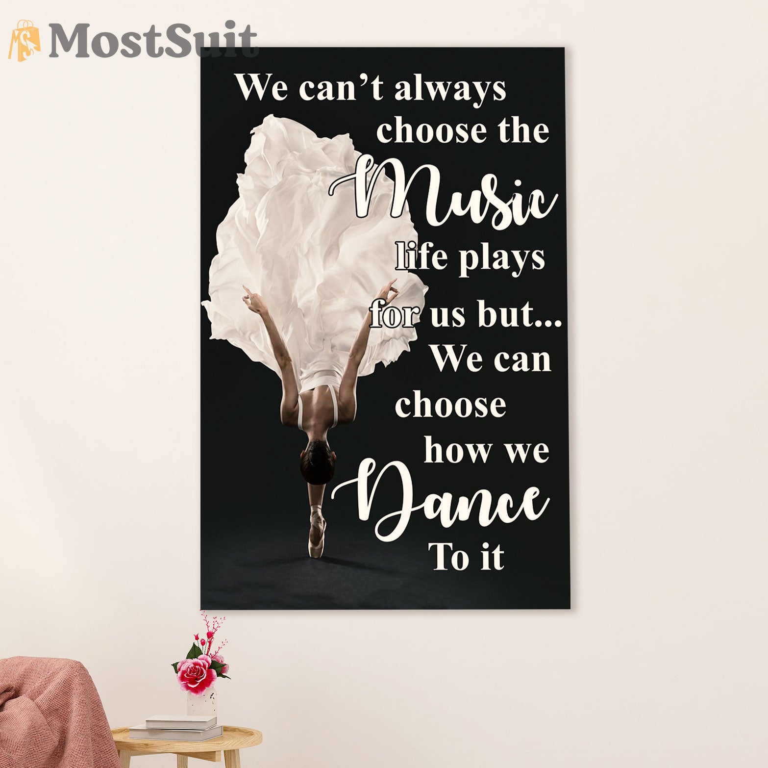 Dancing Ballet Canvas Wall Art Prints | Dance To It | Home Décor Gift for Ballet Dancer Ballerinas