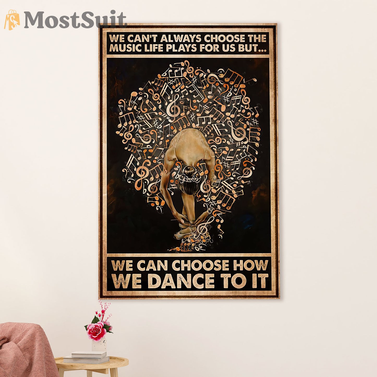 Dancing Ballet Canvas Wall Art Prints | Choose How We Dance To It | Home Décor Gift for Ballet Dancer Ballerinas