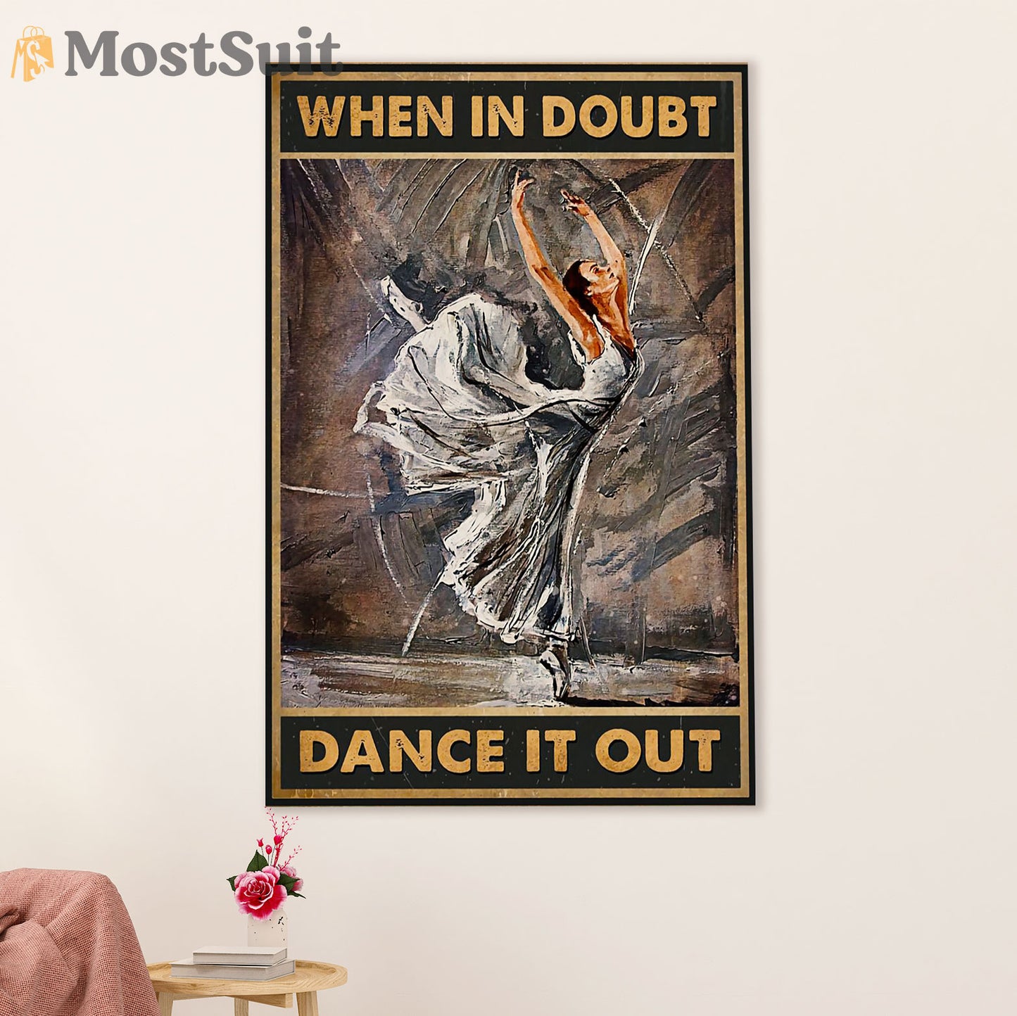 Dancing Ballet Canvas Wall Art Prints | Dance It Out | Home Décor Gift for Ballet Dancer Ballerinas
