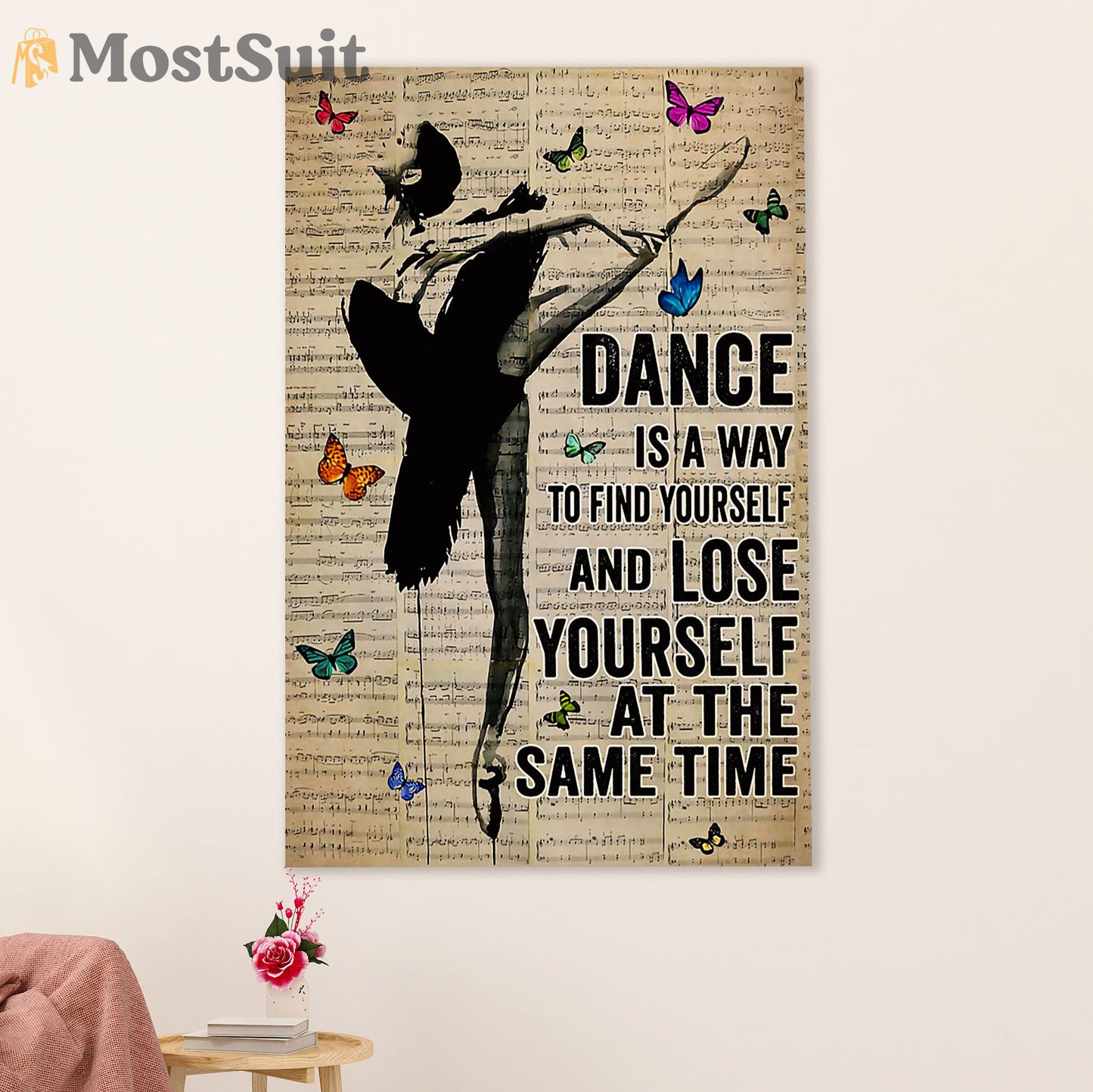 Dancing Ballet Canvas Wall Art Prints | Dance Is A Way | Home Décor Gift for Ballet Dancer Ballerinas
