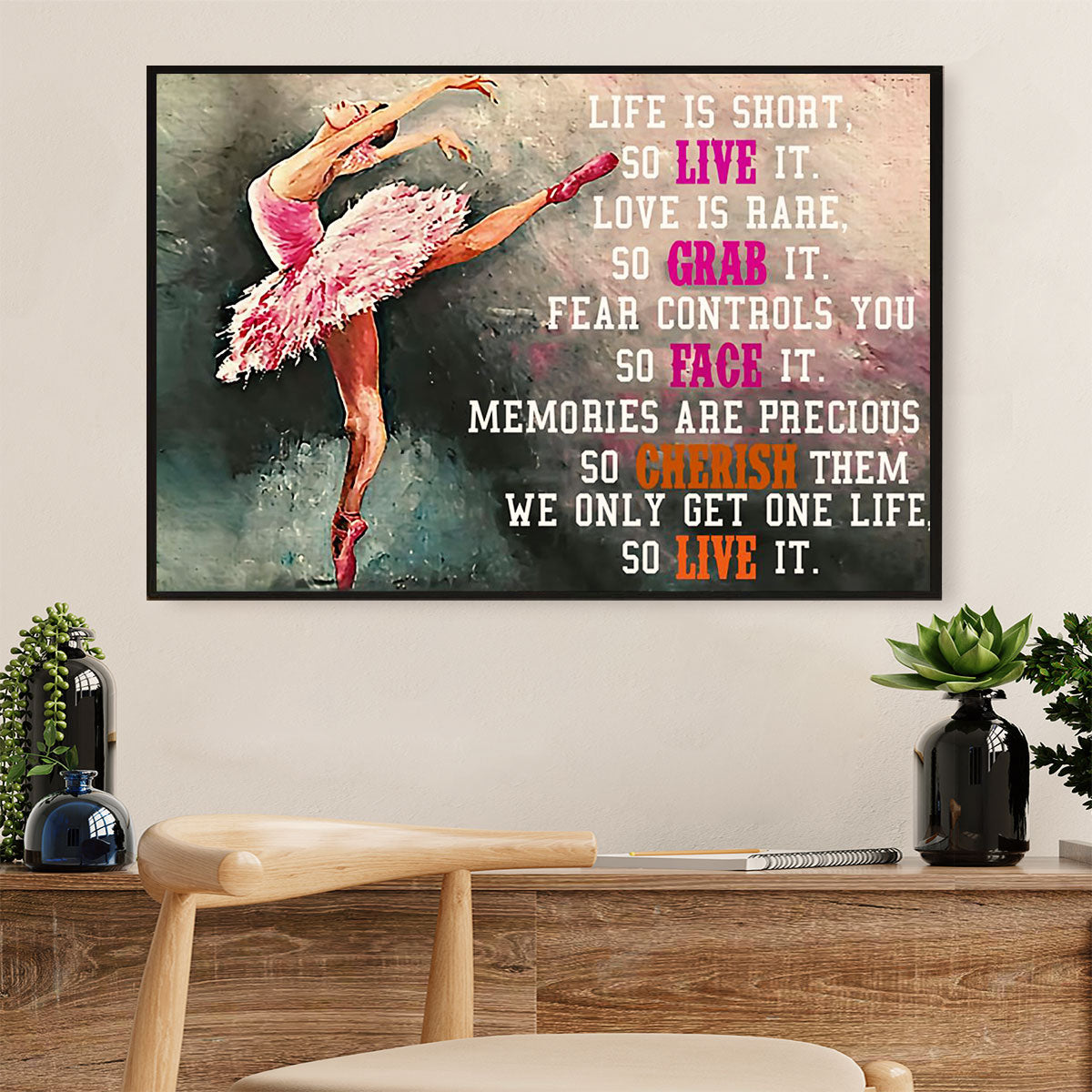 Dancing Ballet Poster Print | Live Grab Face | Wall Art Gift for Ballet Dancer