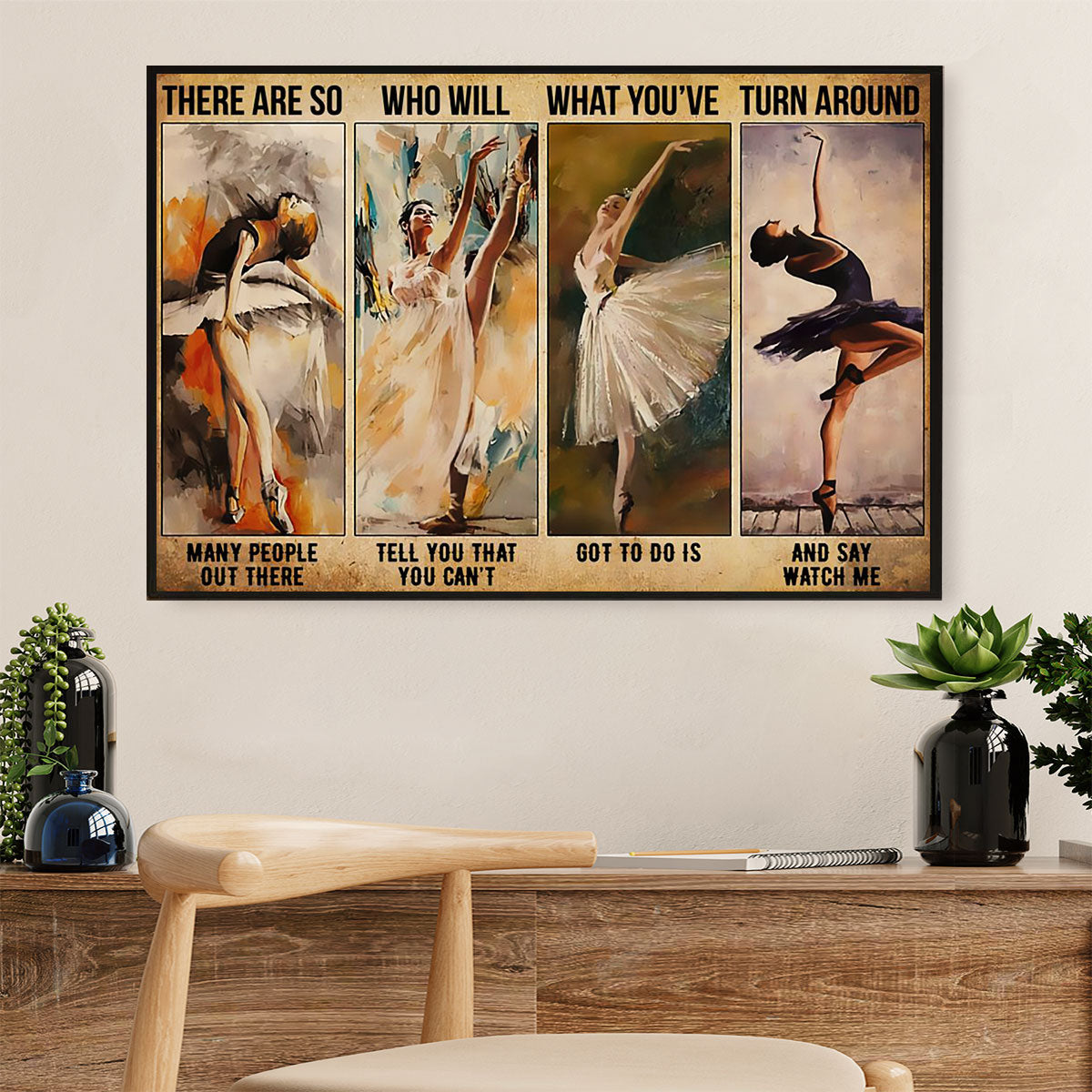 Dancing Ballet Canvas Wall Art Prints | Watch Me | Home Décor Gift for Ballet Dancer