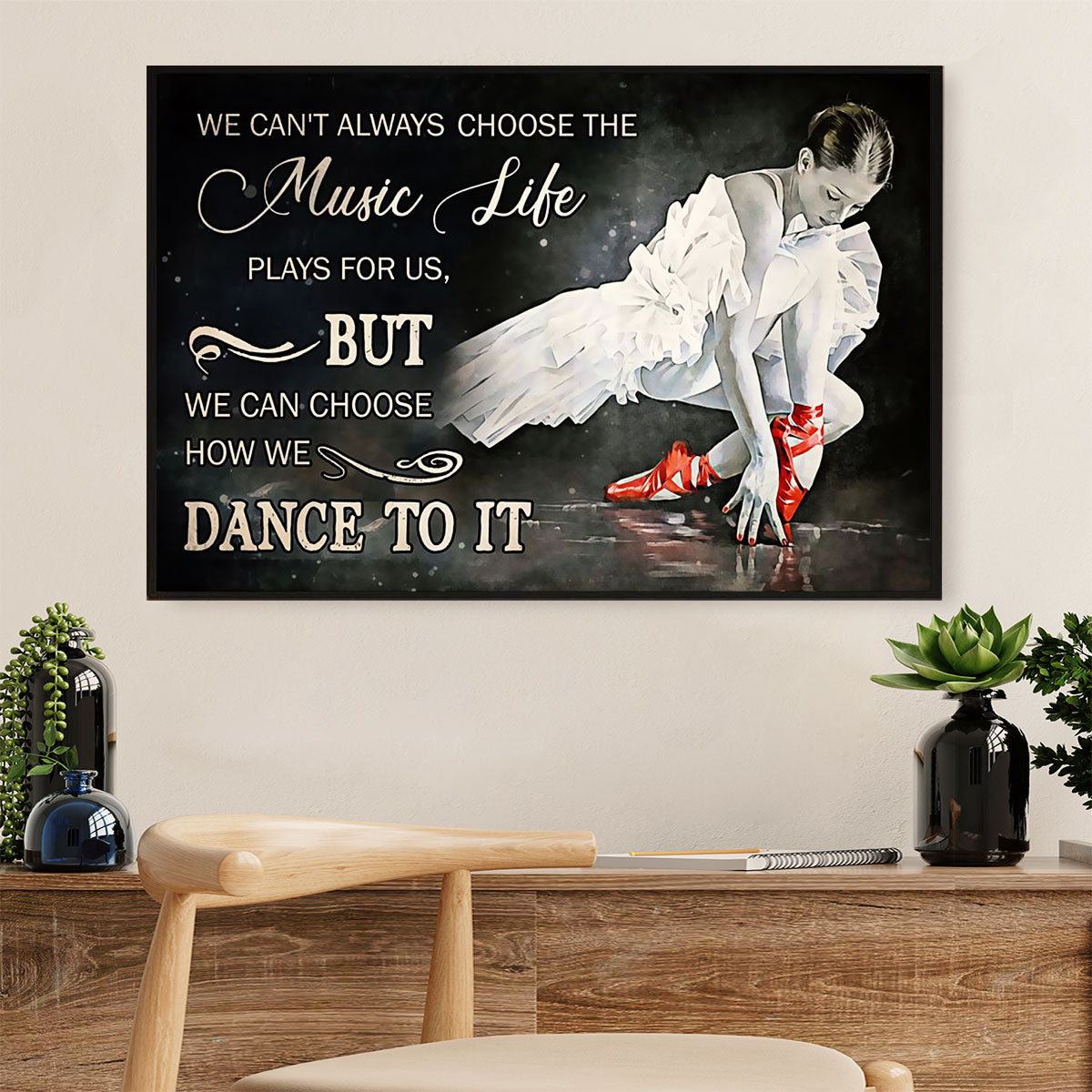 Dancing Ballet Canvas Wall Art Prints | Dance To It | Home Décor Gift for Ballet Dancer