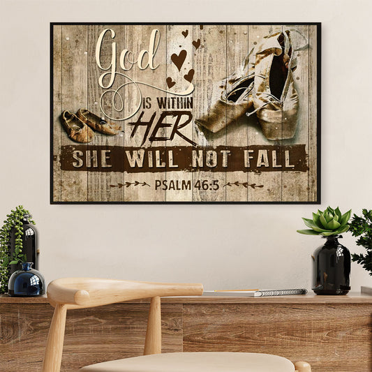 Dancing Ballet Canvas Wall Art Prints | She Will Not Fail | Home Décor Gift for Ballet Dancer