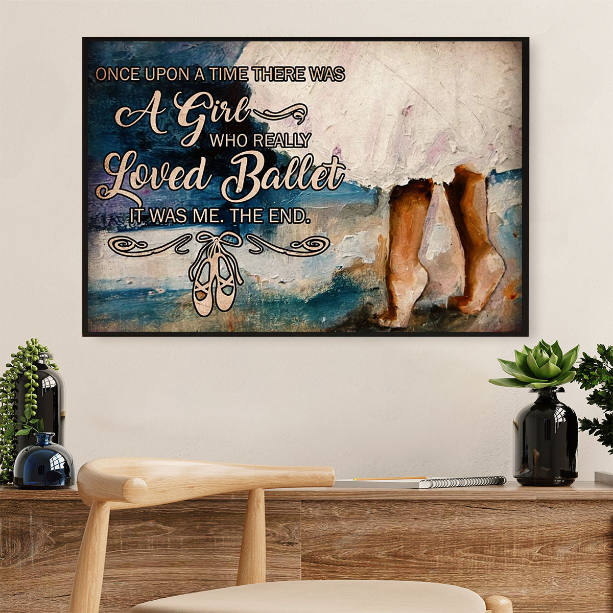 Dancing Ballet Poster Print | Girl Loves Ballet | Wall Art Gift for Ballet Dancer