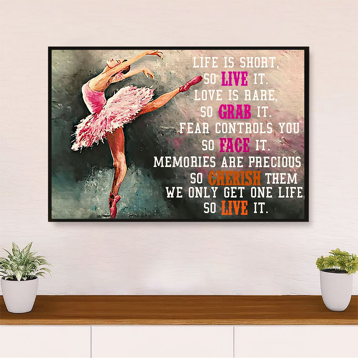 Dancing Ballet Poster Print | Live Grab Face | Wall Art Gift for Ballet Dancer