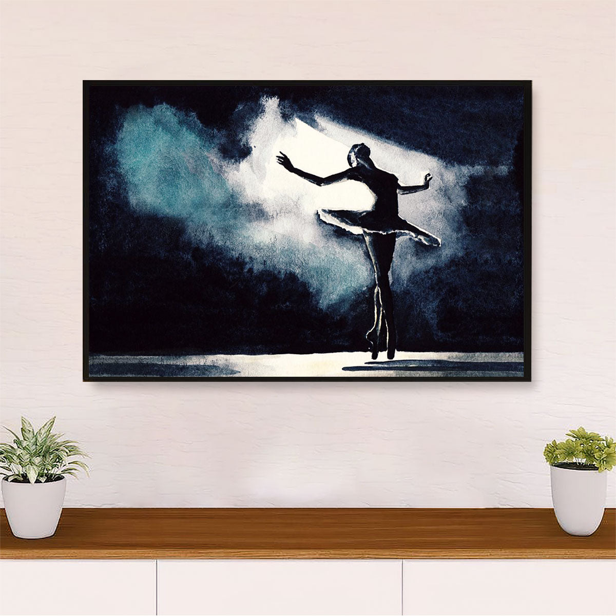 Dancing Ballet Canvas Wall Art Prints | Ballet Girl Painting | Home Décor Gift for Ballet Dancer