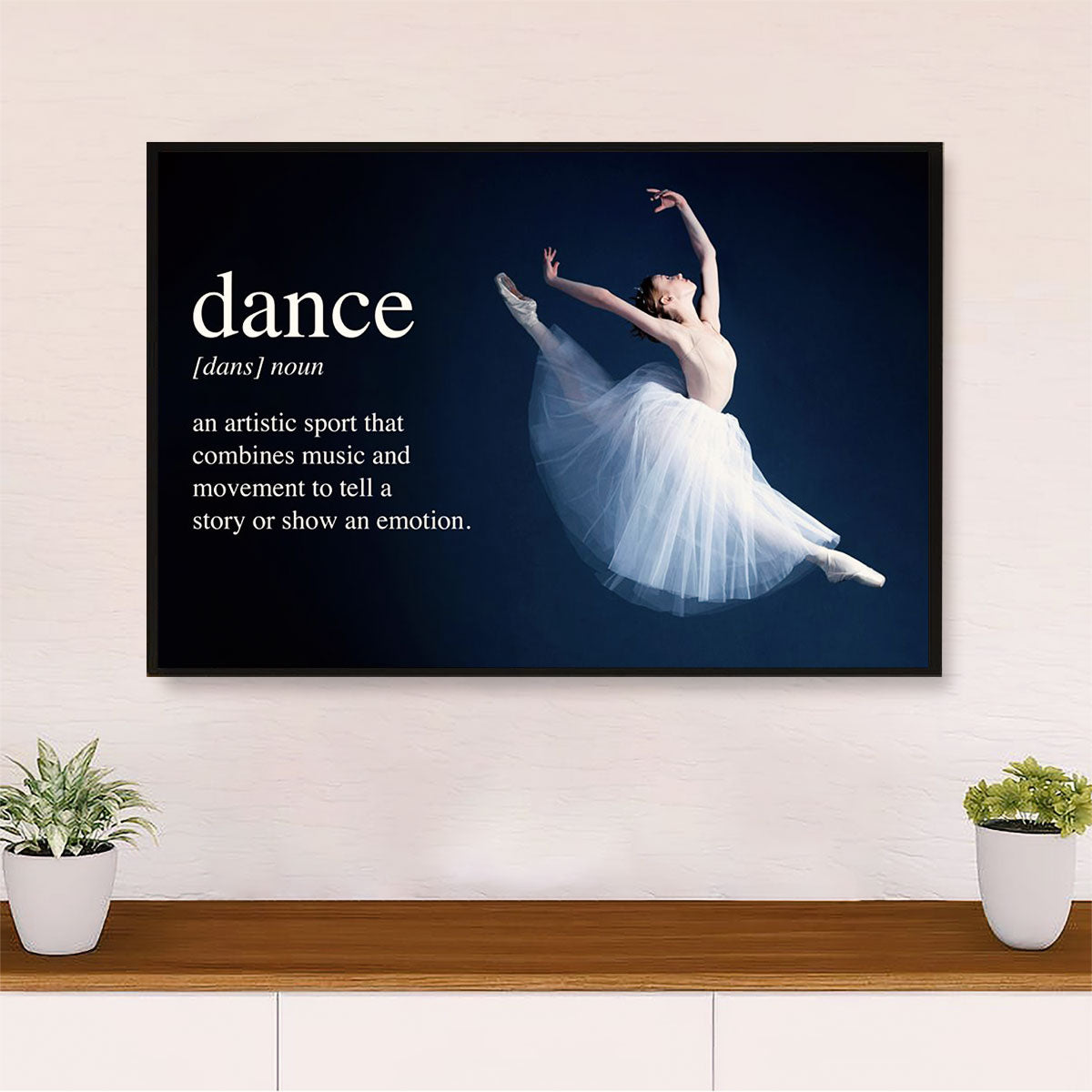 Dancing Ballet Canvas Wall Art Prints | Dance Definition | Home Décor Gift for Ballet Dancer