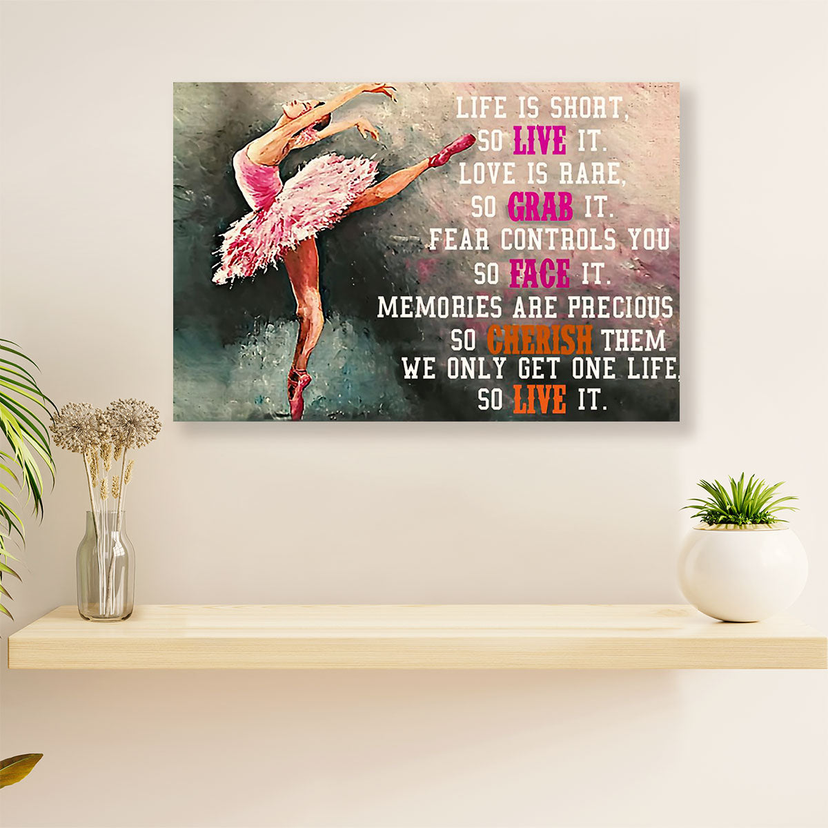 Dancing Ballet Canvas Wall Art Prints | Live Grab Face | Home Décor Gift for Ballet Dancer