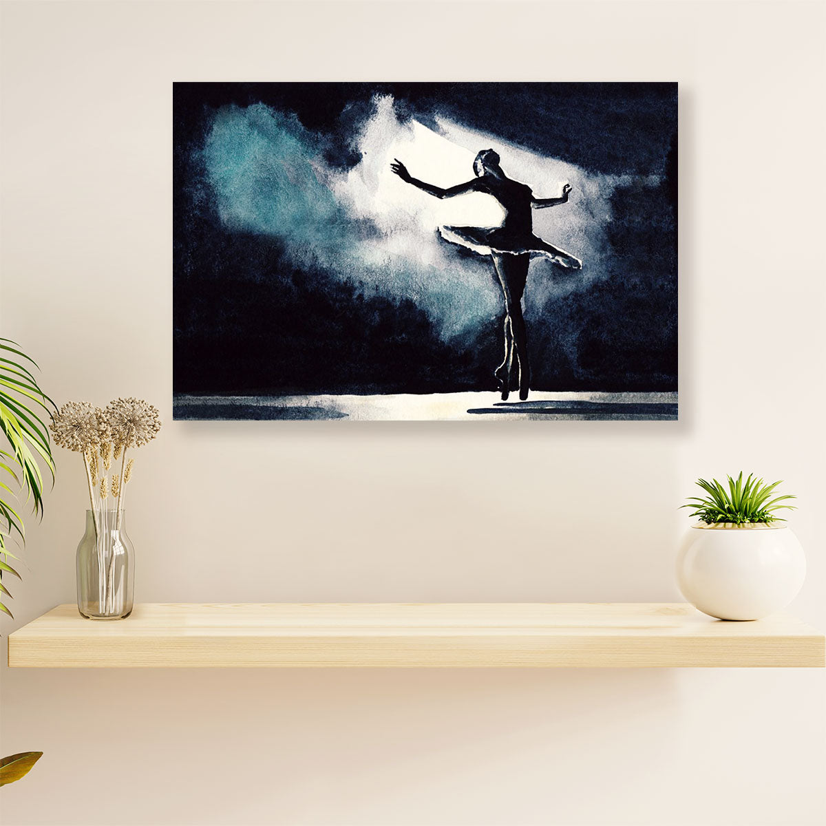Dancing Ballet Canvas Wall Art Prints | Ballet Girl Painting | Home Décor Gift for Ballet Dancer