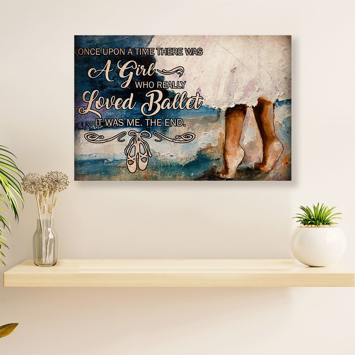 Dancing Ballet Canvas Wall Art Prints | Girl Loves Ballet | Home Décor Gift for Ballet Dancer