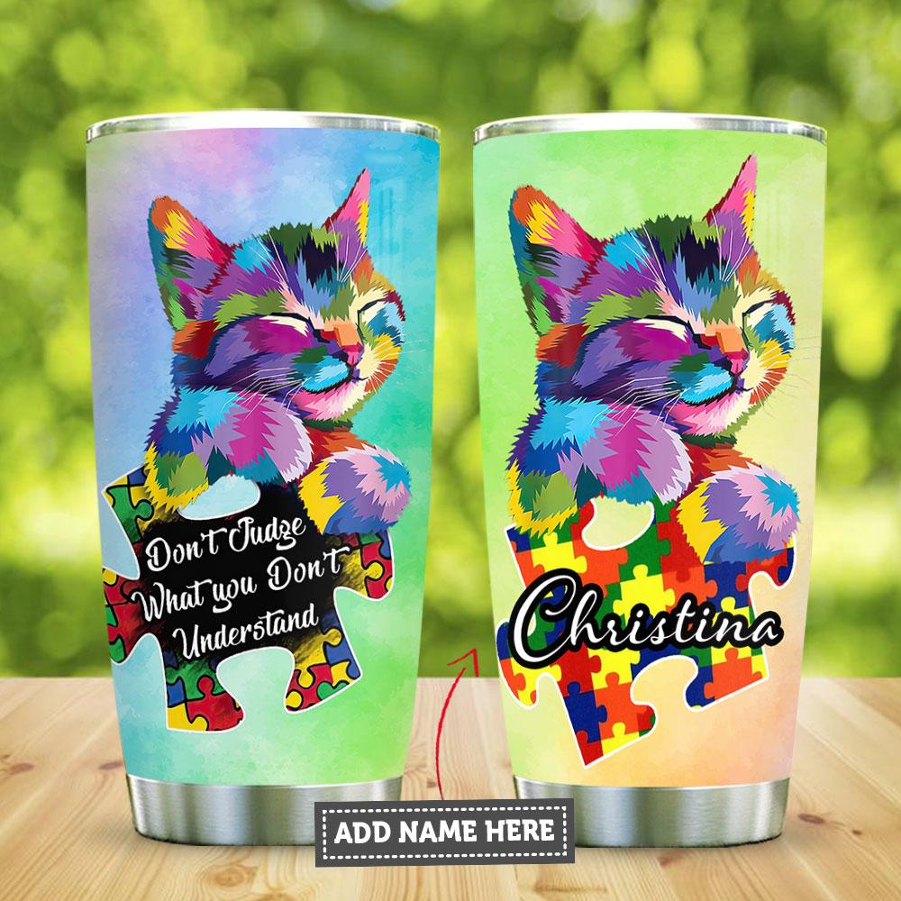 Autism Personalized Stainless Steel Tumbler Cups Drinkware 20oz - MostSuit