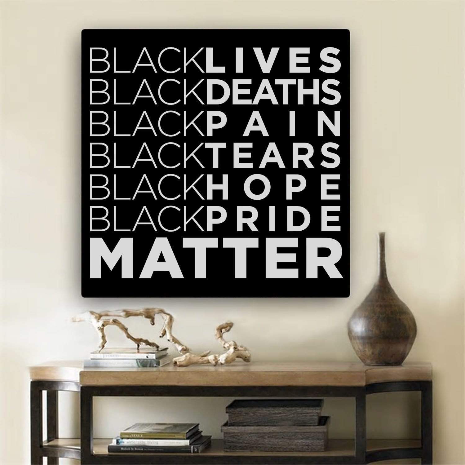 African American Canvas Art Black Lives Deaths Pain Tears Hope Pride Matter Black History Inspired Living Room Decor