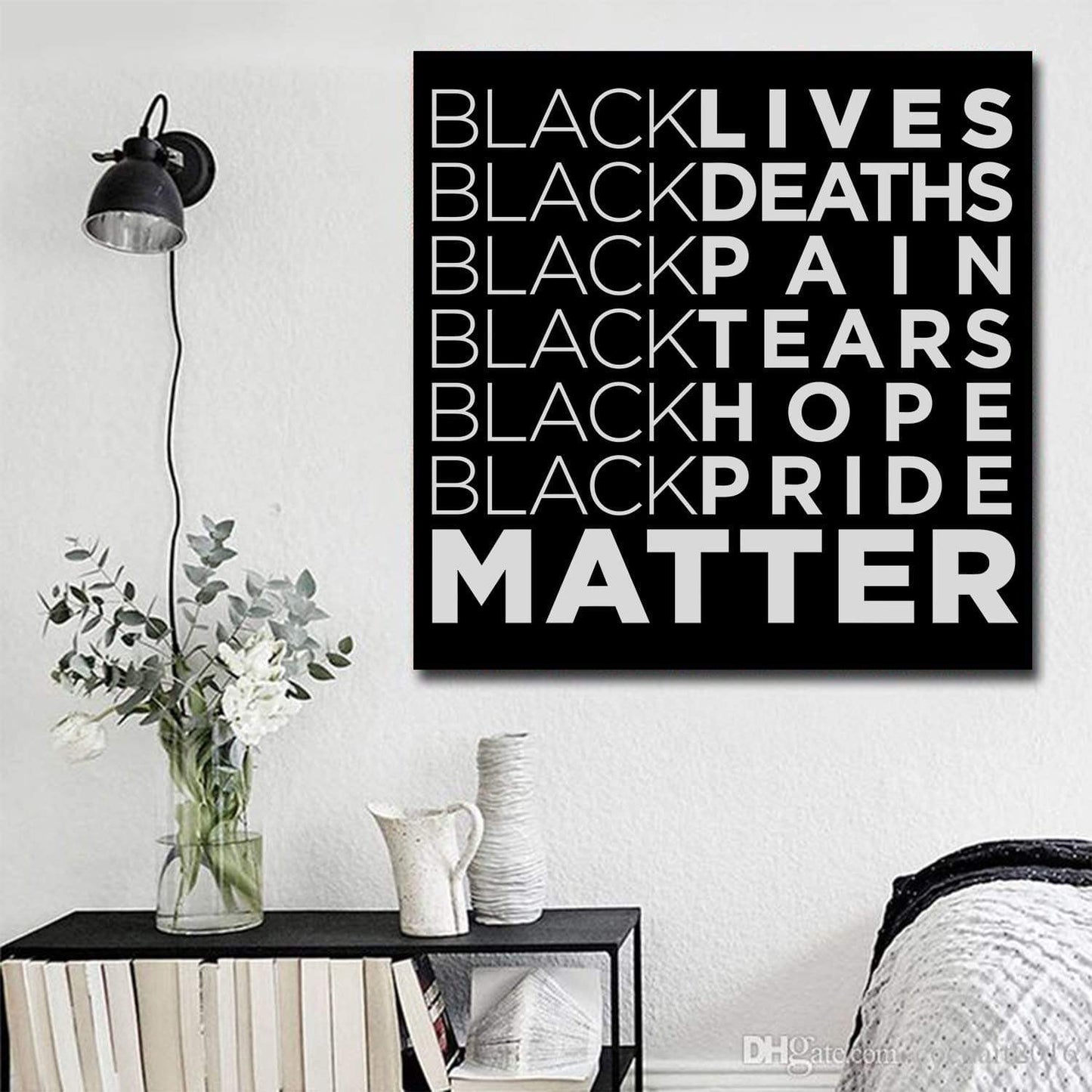 African American Canvas Art Black Lives Deaths Pain Tears Hope Pride Matter Black History Inspired Living Room Decor