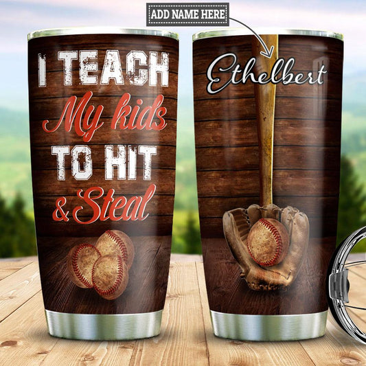 Baseball Personalized Stainless Steel Tumbler Cups Drinkware 20oz - MostSuit