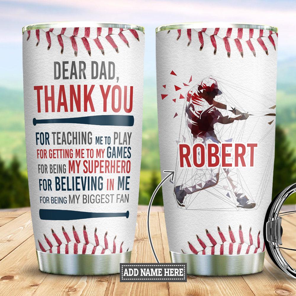 Baseball Son Personalized Stainless Steel Tumbler Cups Drinkware 20oz - MostSuit