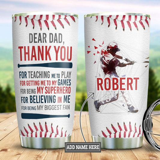 Baseball Son Personalized Stainless Steel Tumbler Cups Drinkware 20oz - MostSuit