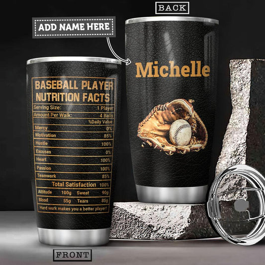Baseball Facts Personalized Stainless Steel Tumbler Cups Drinkware 20oz - MostSuit