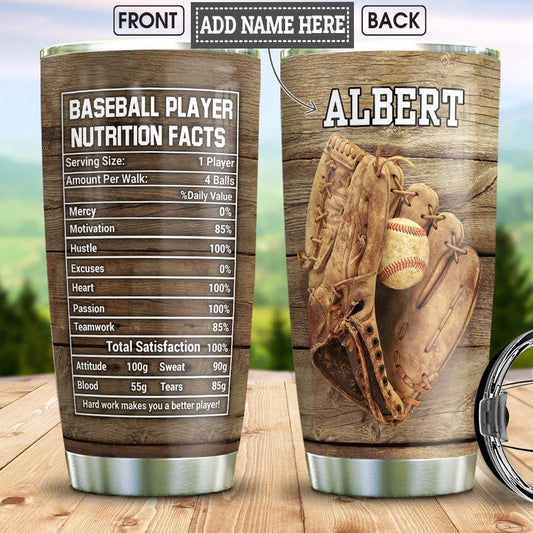 Baseball Facts Personalized Stainless Steel Tumbler Cups Drinkware 20oz - MostSuit