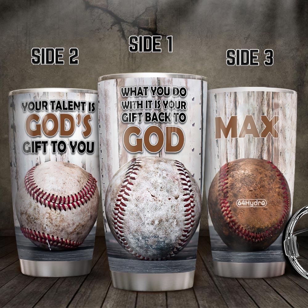 Baseball God Gift Personalized HHS1812002 Stainless Steel Tumbler - MostSuit