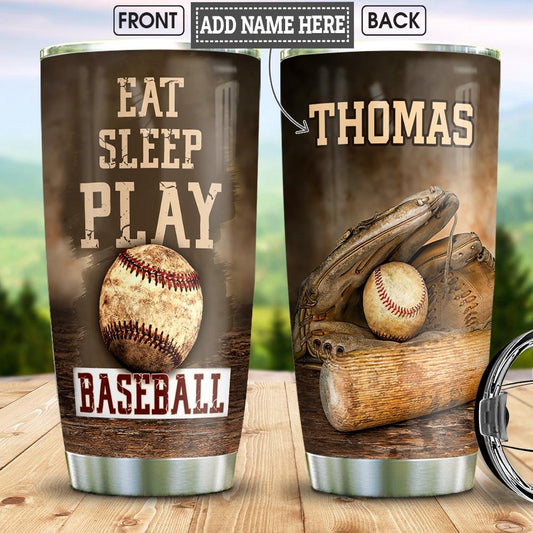 Baseball Personalized Stainless Steel Tumbler Cups Drinkware 20oz - MostSuit