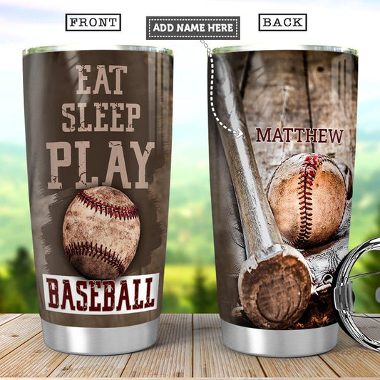 Baseball Personalized Stainless Steel Tumbler Cups Drinkware 20oz - MostSuit