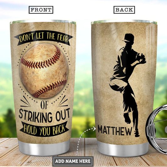 Baseball Pitcher Personalized Stainless Steel Tumbler Cups Drinkware 20oz - MostSuit