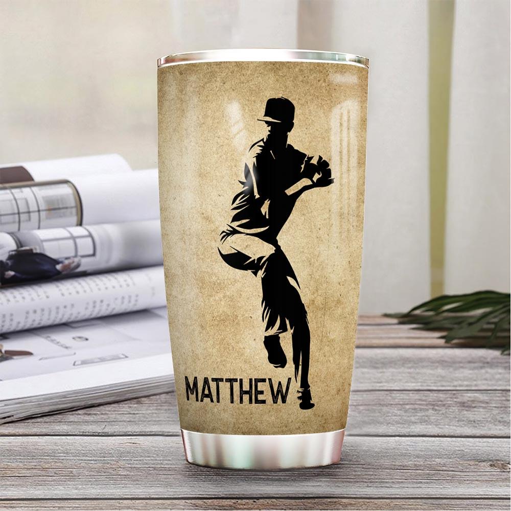 Baseball Pitcher Personalized PYR1411002 Stainless Steel Tumbler - MostSuit