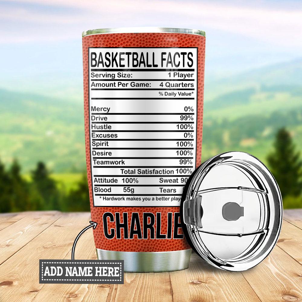 Basketball Nutrition Facts Personalized KD2 HNM0812002 Stainless Steel Tumbler - MostSuit
