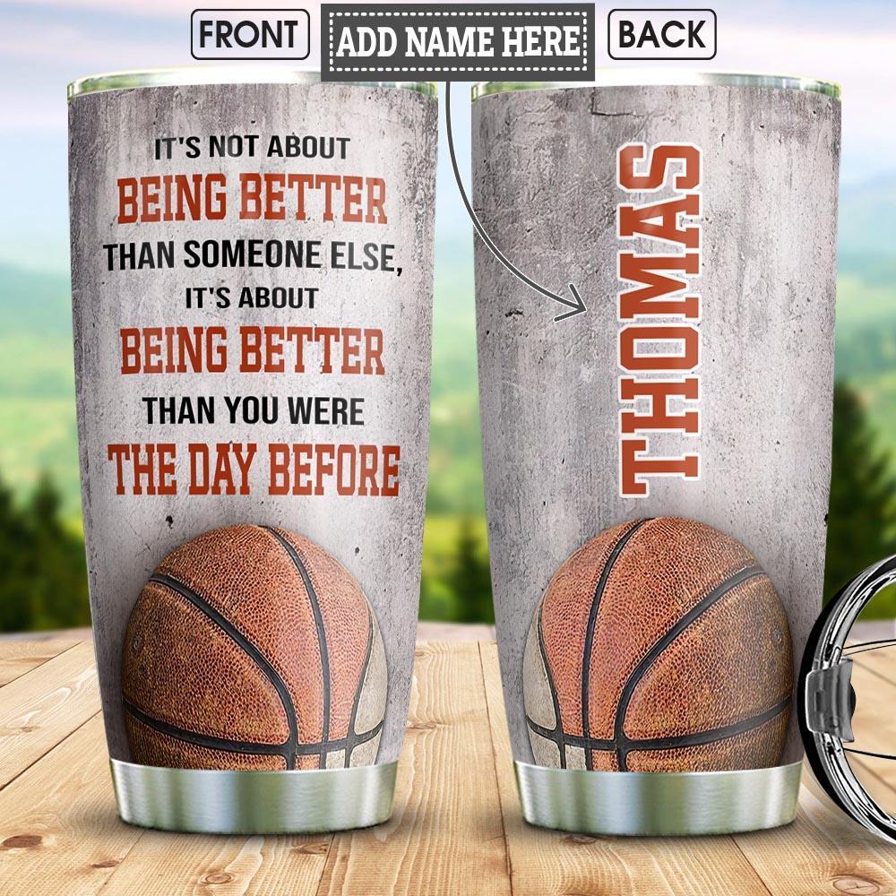 Basketball Personalized Stainless Steel Tumbler Cups Drinkware 20oz - MostSuit