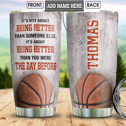 Basketball Personalized Stainless Steel Tumbler Cups Drinkware 20oz - MostSuit