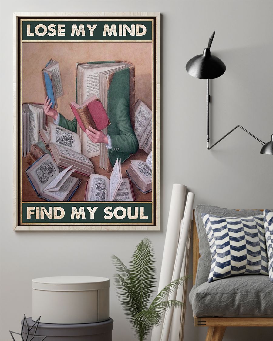Canvas Prints Book Read Lose Mind Birthday Gift Vintage Home Wall Decor Canvas - Mostsuit