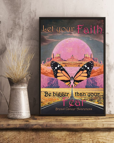 Canvas Prints Breast Cancer - Let Your Faith Be Bigger Wall Art gifts Vintage Home Wall Decor Canvas - Mostsuit