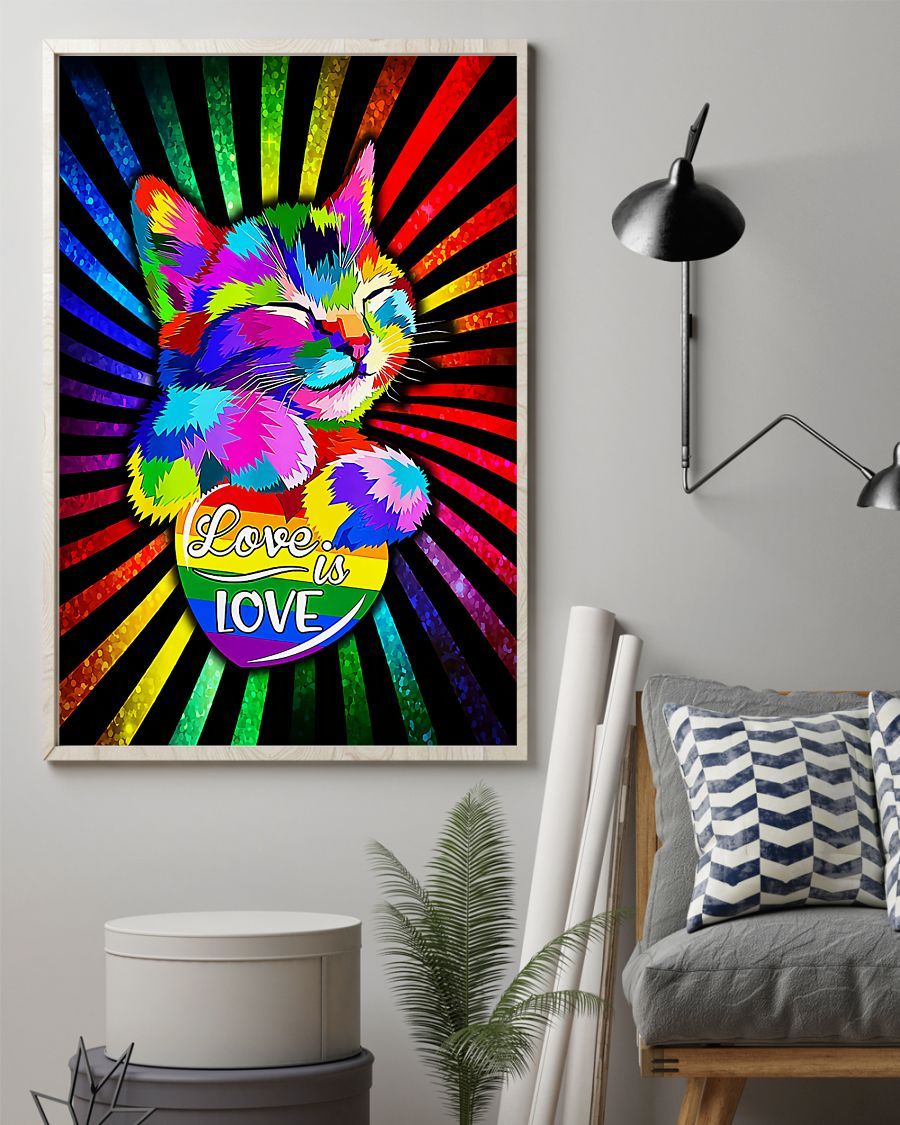Canvas Prints Cat - Love Is Love Birthday Gift Vintage Home Wall Decor Canvas - Mostsuit