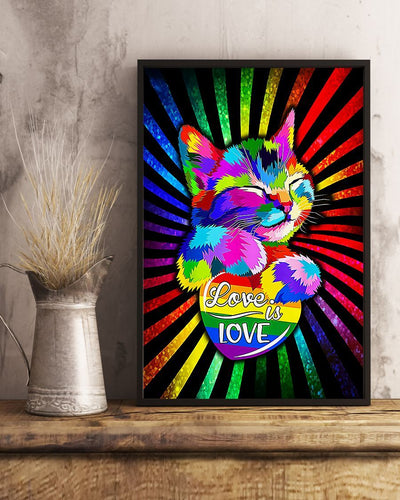 Canvas Prints Cat - Love Is Love Birthday Gift Vintage Home Wall Decor Canvas - Mostsuit