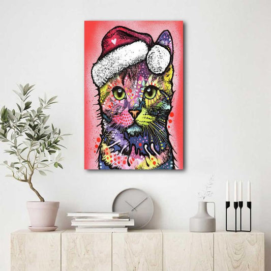 Canvas Prints Christmas Cat Pop Christmas Gift Vintage Home Wall Decor Canvas - Mostsuit