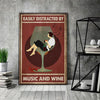 Canvas Prints Drinking Wine and Music Birthday Gift Vintage Home Wall Decor Canvas - Mostsuit