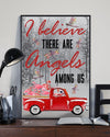 Canvas Prints Flamingo Angels Red Truck Christmas Gift Vintage Home Wall Decor Canvas - Mostsuit